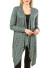 Draped long line cardigan with open front FH-2154C-GREEN/BLACK