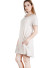 Short sleeve, round neck, A-line solid dress. WH-B3061-CREAM