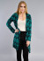 Long Sleeves Open Front Chiffon Cardigan with Slightly Shirred Upper Mid-Back Panel Detail and Stitch-Finished Hem Edges NW-BT1581-B JADE