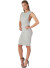 Sleeveless,Round neckline Ribbed Raw-cut dropped armholes Midi Dress. WH-BD7045-GREY