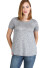 Short-sleeve, round neckline,ribbed swing top. WH-BT1868-CHARCOAL