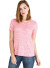 Short-sleeve, round neckline,ribbed swing top. WH-BT1868-CORAL
