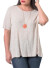 Plus size short-sleeve, round neck,ribbed swing top  (necklace not included-WH-BT1868X-NUDE