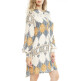 LS Button Down Tunic-2 pcs dress MDW7W03CP-Beige/Navy
